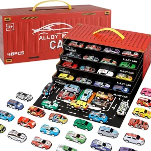 ContainerCars – Coffret avec 48 Mini Voitures Métalliques