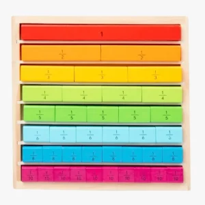 Bâtonnets Montessori fractions en bois - FractionFun™
