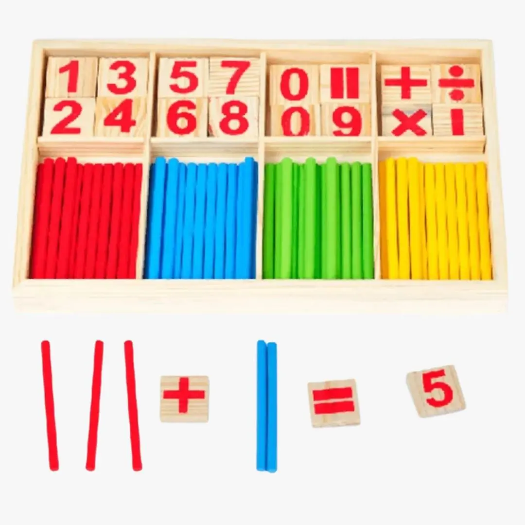 Bâtons de Comptage en Bois Montessori - Intelligence Stick™