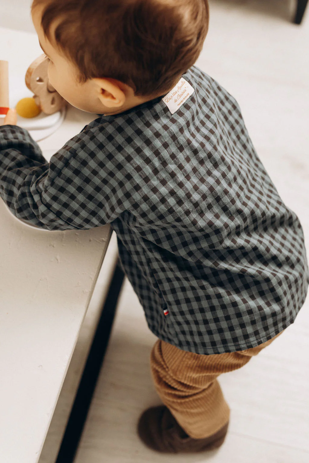 Chemise bébé garçon Matisse en coton recyclé vichy bleu et noir – Image 8