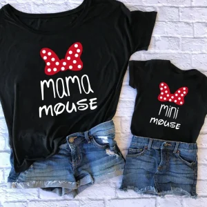 TSHIRT DUO COTON / MAMA MOUSE - MINI MOUSE