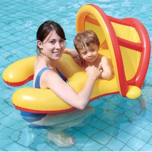 BOUÉE DUO - PARENT ENFANT - OMBRELLE ANTI UV + JOUET INTÉGRÉ