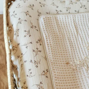 Housse de matelas à langer en double gaze de coton BIO "Églantine"