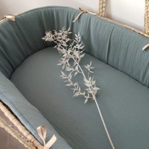 Couffin double gaze de coton BIO vert sauge