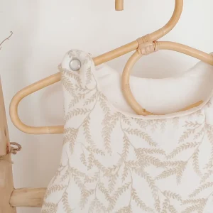 Gigoteuse 0-3 mois "Branchages" en double gaze de coton BIO beige et blanc cassé