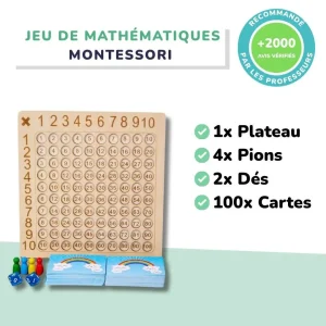Jeu de Maths Montessori avec Cartes et Dés - Numérofun™