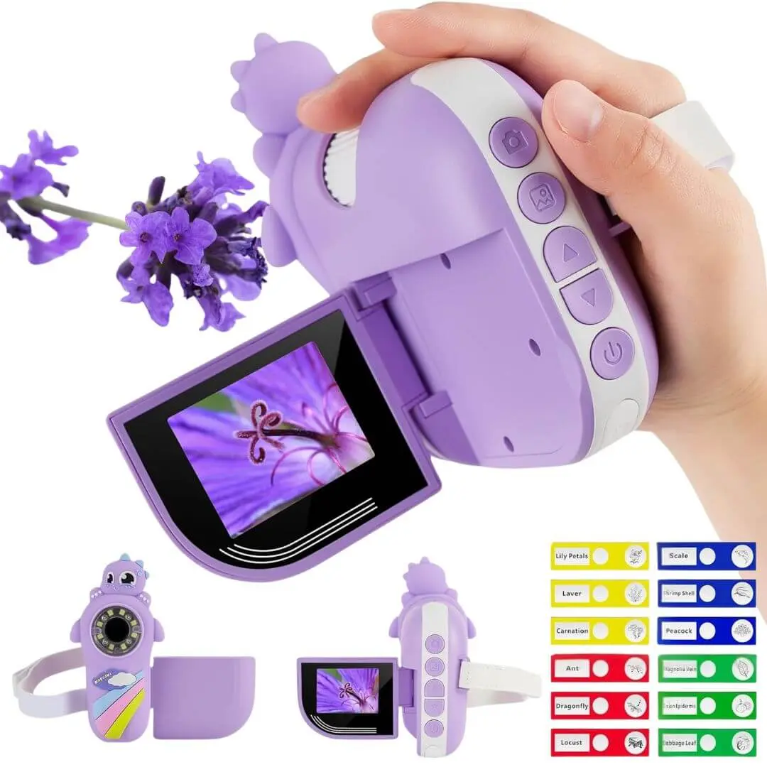 Microscope Électronique Enfant Violet 1000X - DinoScope™