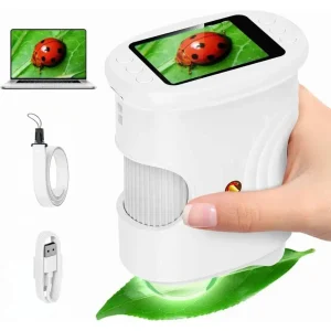 Microscope Enfant avec Écran 5 cm et Zoom 1000x - EduZoom™ Blanc