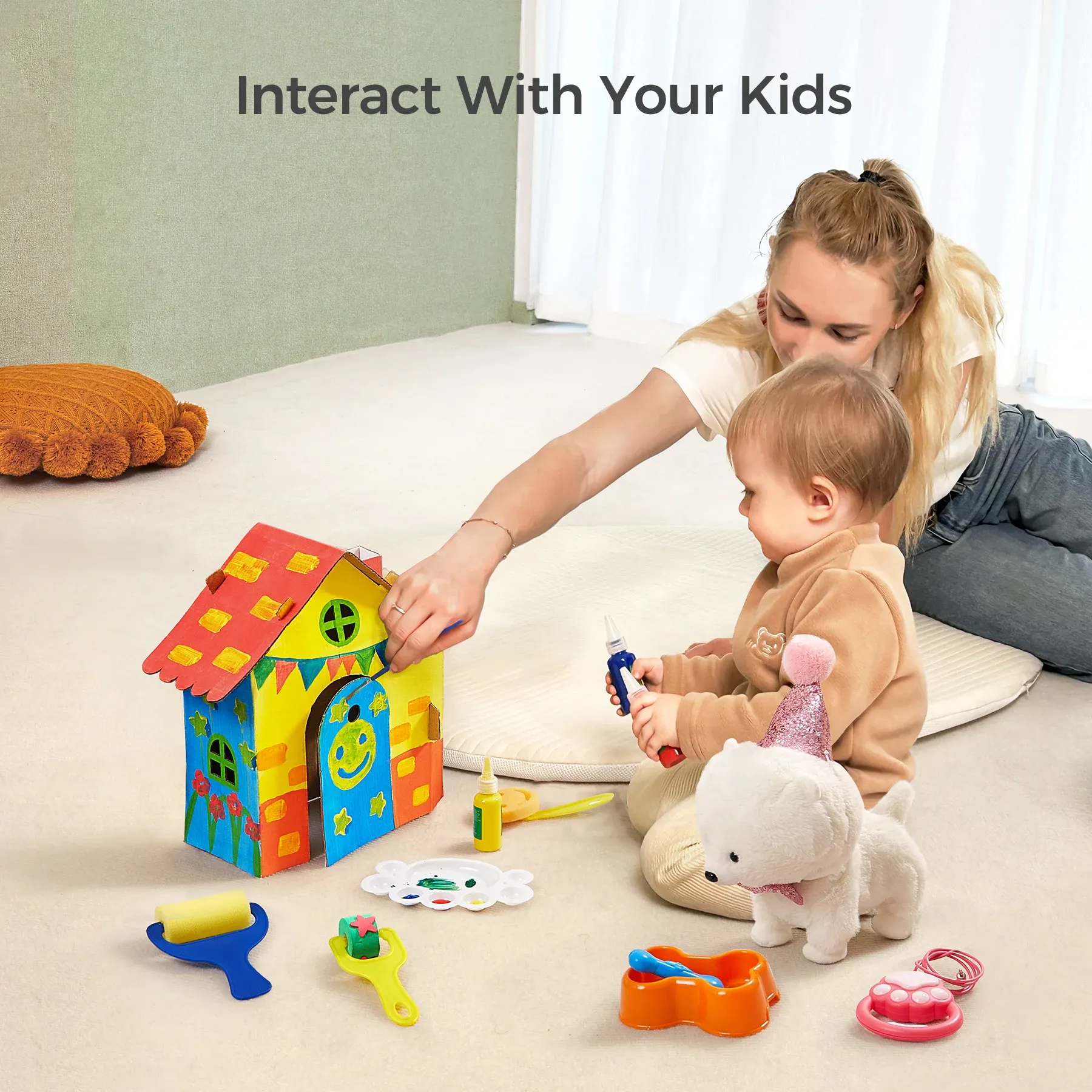 Chien jouet interactif réaliste avec laisse qui marche et aboie – Image 3