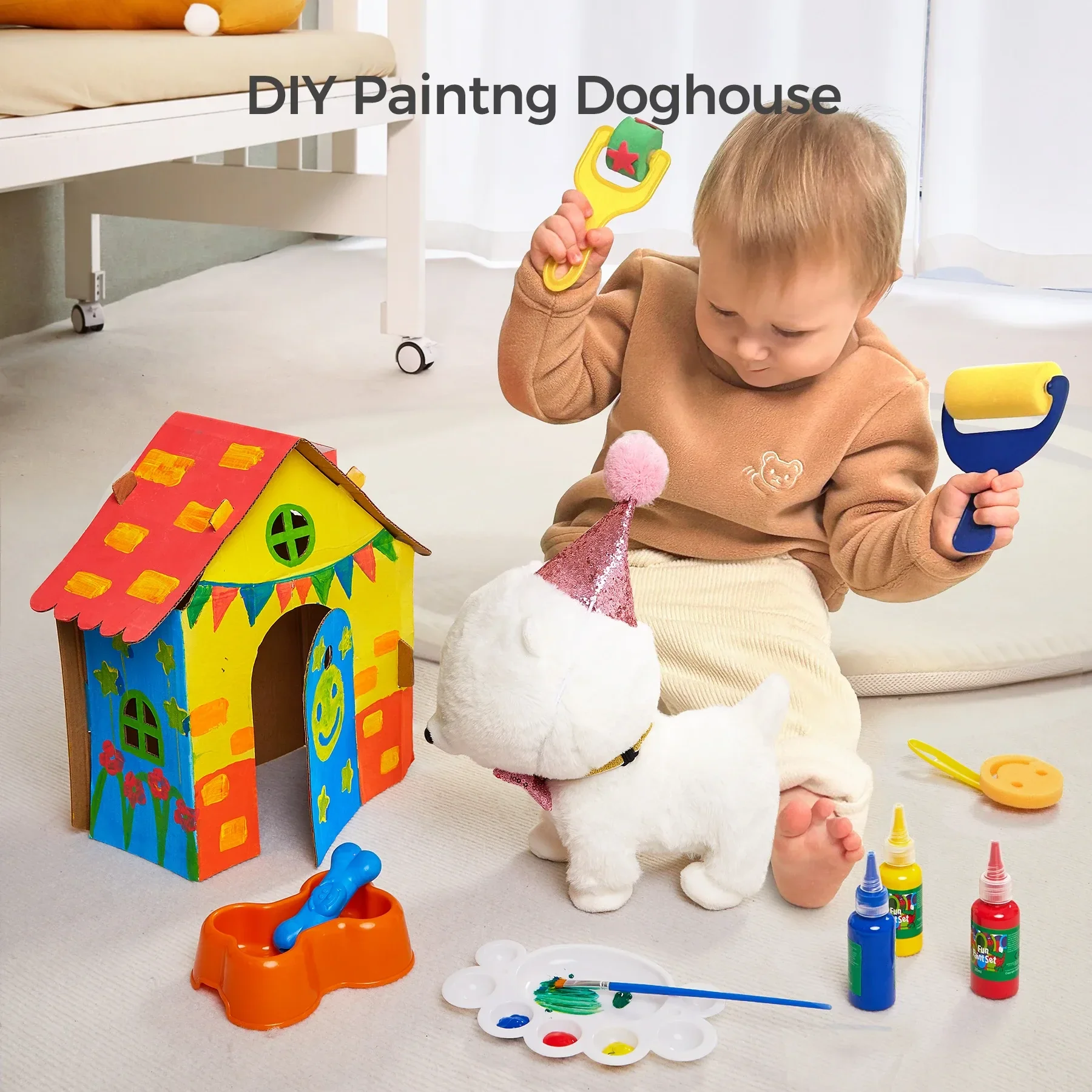 Chien jouet interactif réaliste avec laisse qui marche et aboie – Image 6