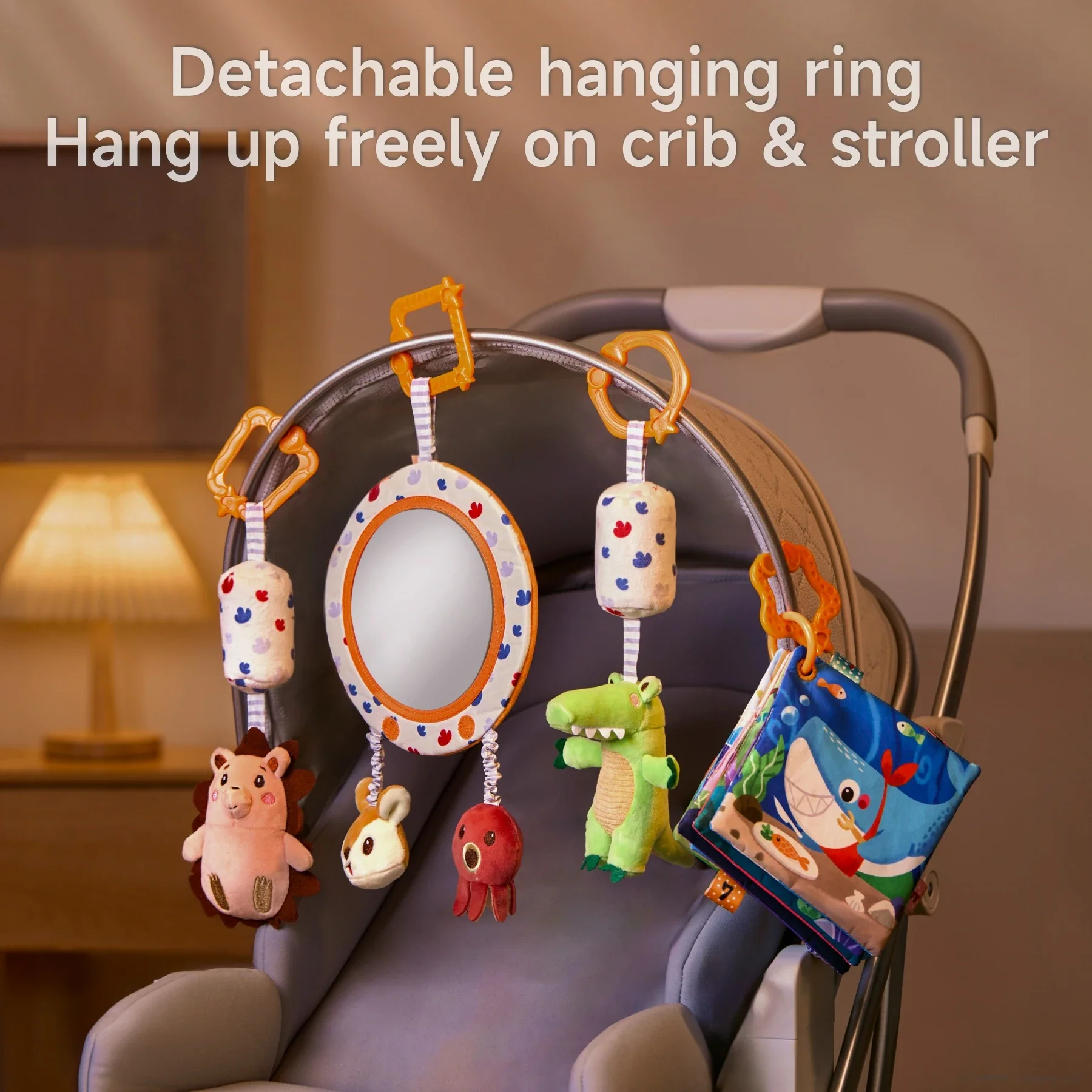 Ensemble de jouets pour bébé – Miroir, hochet et livre bruissant – Image 5