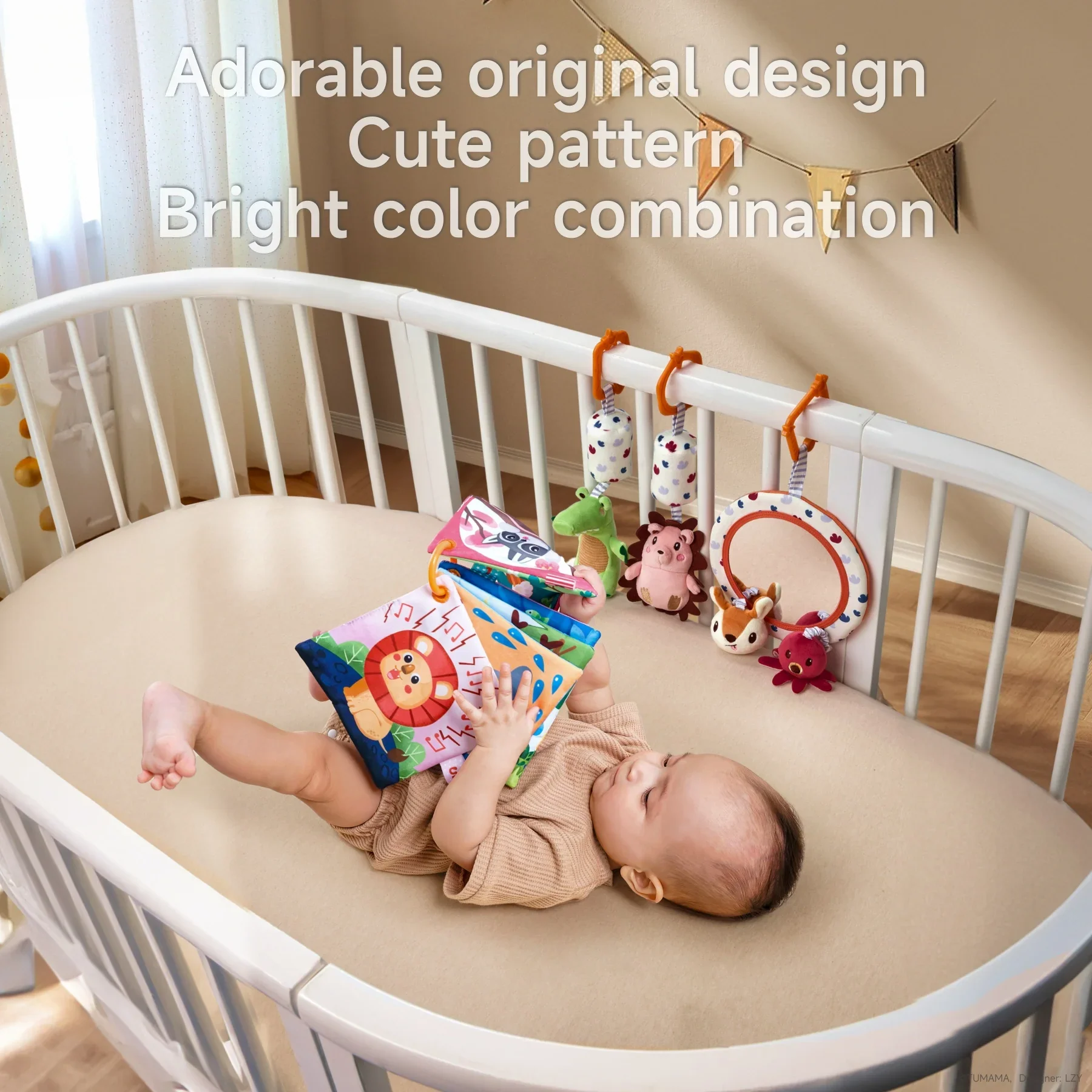 Ensemble de jouets pour bébé – Miroir, hochet et livre bruissant – Image 6