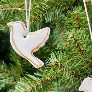 COLOMBE EN PORCELAINE / OR