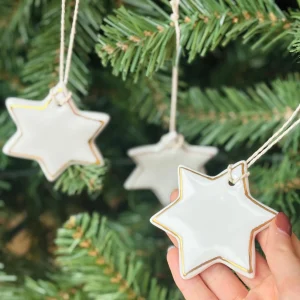 ÉTOILE EN PORCELAINE / OR