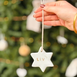 ÉTOILE PERSONNALISÉE EN PORCELAINE / OR