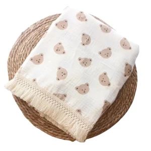 Couverture Bébé frange - Ourson