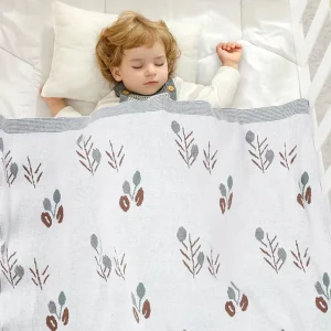 Couverture Bébé Tricot - Blanche – Élégante, Brodée et Douce