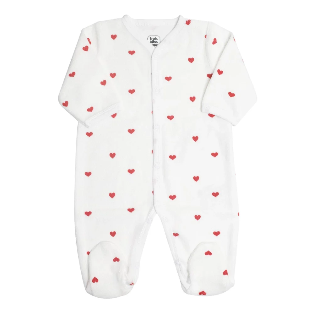 Dors-Bien Bébé Petits Cœurs Rouge – Velours Doux – Image 5