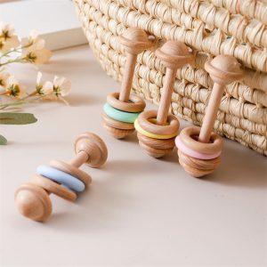 Hochet bébé | bois et silicone