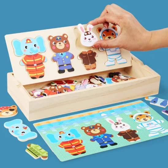 Puzzle dressing - Jouet bois – Image 4