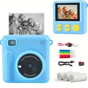Appareil Photo Enfant – Impression Thermique – PixiPlay™ Bleu