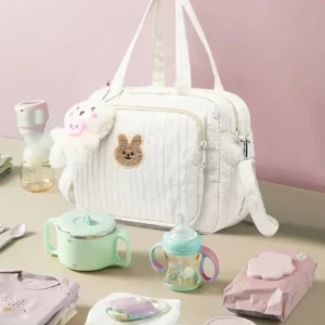 Sac maternité bébé compact avec motif ourson