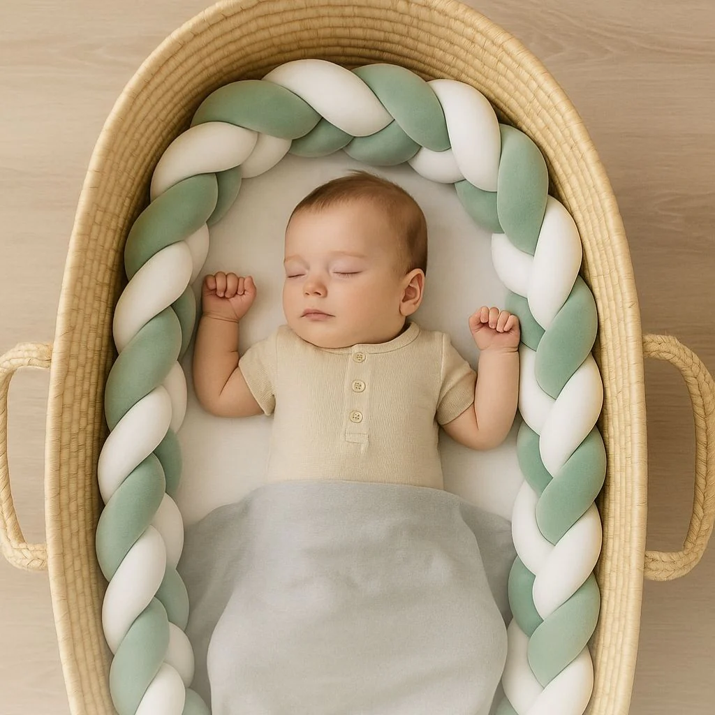 Tresse de lit vert sauge et blanc – Image 6